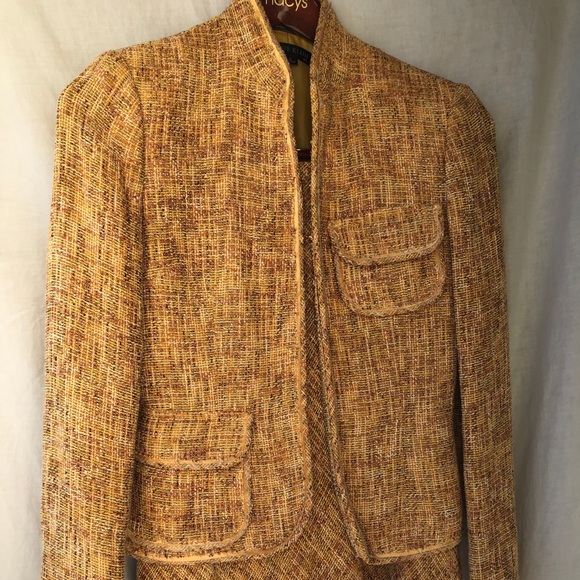 Anne Klein Dresses & Skirts - Anne Klein Yellow Woven Jacket and Skirt sz 4